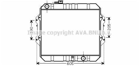 Радіатор охолодження двигуна Toyota Hilux (01-05) 2,5d MT AVA AVA COOLING TO2371