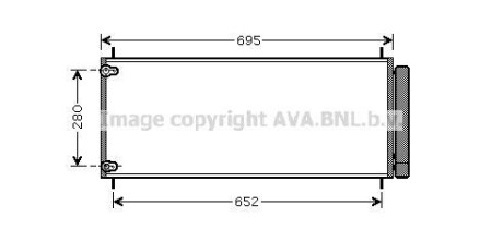Радиатор кондиционера Toyota Auris (07-), Corolla (07-), Verso (09-) 2.0D, 2.2D AVA COOLING TO5406D