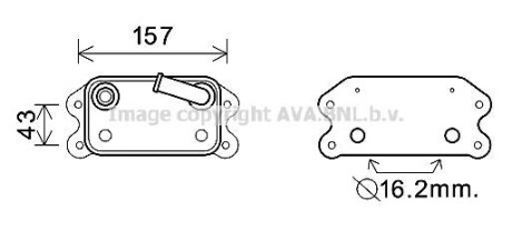 AVA FORD Оливний радіатор (без корпуса) Focus II, Kuga, Mondeo IV 2.5, Volvo AVA COOLING VO3169