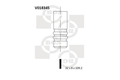 Клапан випуск. Sierra/Mondeo -00 1.8D (32x8x109.2) BGA V018345