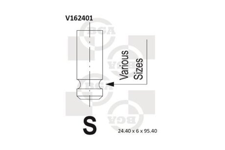 Клапан випуск. i30/ACCENT/SANTA/SONATA/TUCSON/CARENS/CEED/ MAGENTIS 1.5-2.2CRDi 01- BGA V162401