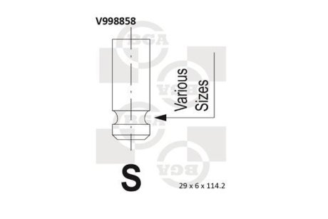 Клапан двигуна BGA V998858