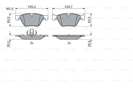 Комплект гальмівних колодок BOSCH 0986424621