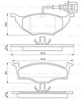 Гальмівні колодки перед. AUDI A2 1,2TDI 99-05 (з датчик.) BOSCH 0986424632 (фото 1)