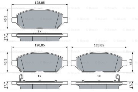 Гальмівні колодки, дискові BOSCH 0 986 424 842