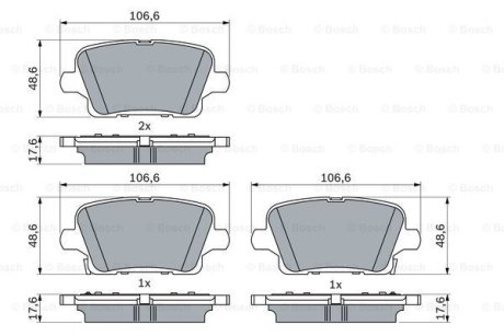 Колодки гальмівні дискові (комплект 4 шт) BOSCH 0 986 424 872