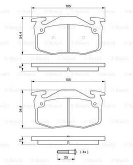 ДИСКОВI КОЛОДКИ ЗАДНI BOSCH 0 986 461 149