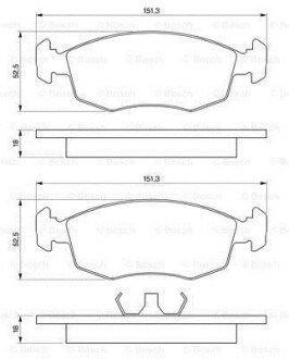 Гальмівні колодки FORD Scorpio -94, Sierra -93, Escort (гальм. сист. ATE) BOSCH 0986469070