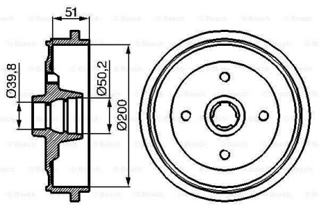 VW барабан гальм. задній AUDI 80 -91 BOSCH 0986477053