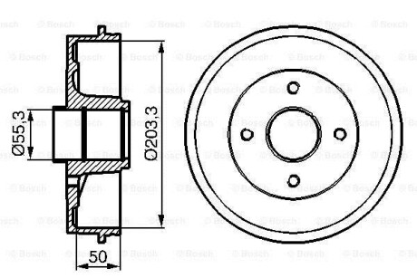 RENAULT гальмівний барабан задній LAGUNA 94- BOSCH 0986477121