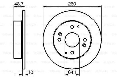 Диск гальмівний HONDA/ROVER Accord/Civic/600 \'\'R BOSCH 0986478172