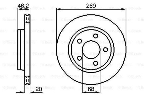 AUDI гальмівний диск задн. 100 Quattro 86- BOSCH 0986478316