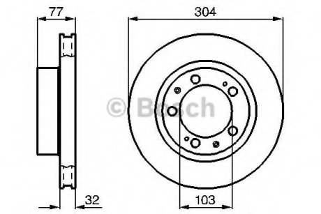 A_Гальмівний диск AUDI/PORSCHE 80/928/944 \'\'FL BOSCH 0986478408