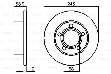 Диск гальмівний задн. AUDI A6 quttro 97-04 (245*10) BOSCH 0986478461