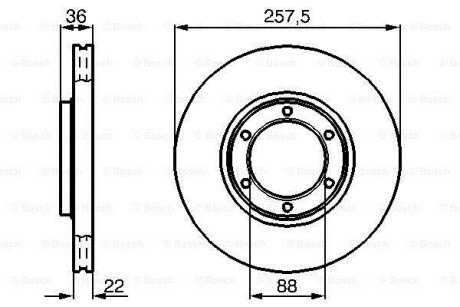 OPEL диск гальмівний передній FRONTERA 91- 257 22 20.6 BOSCH 0986478596