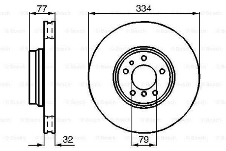 Диск гальмівний BMW 7(E38) 5,0-4,0D F "94-"01 BOSCH 0986478623 (фото 1)