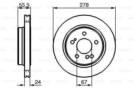 DB гальмівний диск задн.W124/203/210 3.6/4.2 BOSCH 0986479133