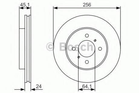 Диск гальм. передн. MITSUBISHI LANVER 1.8 -03 BOSCH 0986479R51