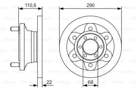 IVECO диск гальмівний 35.10 96-99 BOSCH 0986479S95