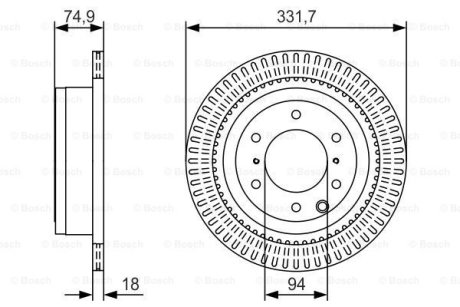 Диск гальмівний BOSCH 0 986 479 T90