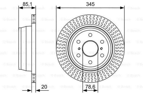 Диск гальм. задн. CADILAC ESCALLADE 06- BOSCH 0986479W32