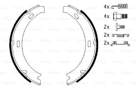 Колодки гальмівні барабан MB E-Class (W210,S210) -03 BOSCH 0986487584 (фото 1)