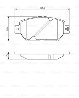 Колодки гальмівні LEXUS GS300 "F "05-11 BOSCH 0986494418 (фото 1)