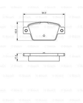 ДИСКОВI КОЛОДКИ ЗАДНI BOSCH 0 986 494 536