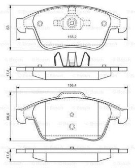 Колодки гальмівні дискові (комплект 4 шт) BOSCH 0 986 494 556