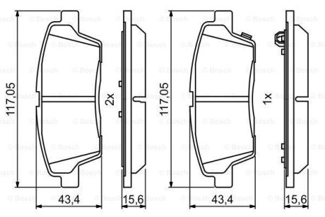 Колодки гальмівні дискові BOSCH 0 986 494 766