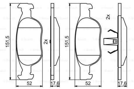 ГАЛЬМІВНІ КОЛОДКИ, ДИСКОВІ BOSCH 0 986 494 852