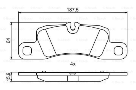 A_Колодки гальмівні дискові PORSCHE - знято з вир-ва BOSCH 0986494869