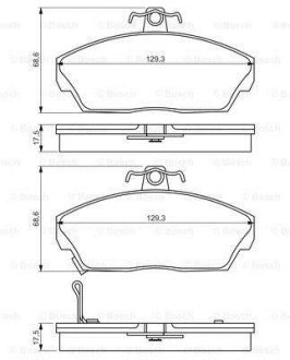 Колодки гальмівні дискові HONDA/ROVER Civic/25/45/200/400/800 \'\'F \'\'1,4-2,0 \'\'05 PR2 BOSCH 0986495233 (фото 1)