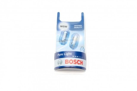 Лампа розжарювання W5W 12V 5W W2.1x9.5d PURE LIGHT BL BOSCH 1987301026