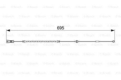 Датчик зносу гальм.колодок 695mm OPEL Signum/Vectra C \'\'F \'\'1,6-3,2 \'\'01-08 BOSCH 1987474585 (фото 1)