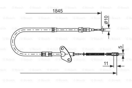 DB трос ручн.гальма прав.207-310 86-(нов.тип)1862м BOSCH 1987477118
