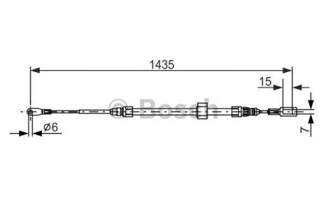 DB трос ручного гальма передн. L=1435 мм, SPRINTER 95- BOSCH 1987477853