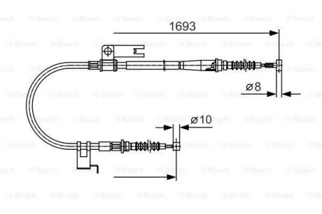 MAZDA трос ручного гальма 626 98- ле BOSCH 1987477917