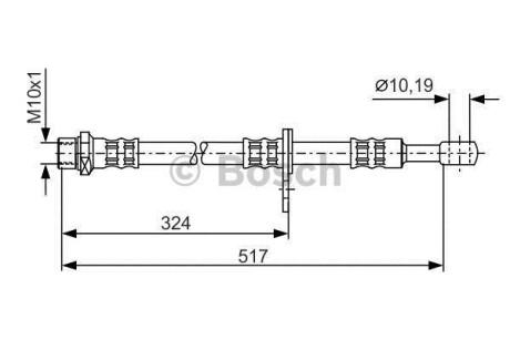 SUBARU гальмівний шланг передній прав. IMPREZA, LEGACY ІІІ 00- BOSCH 1987481140