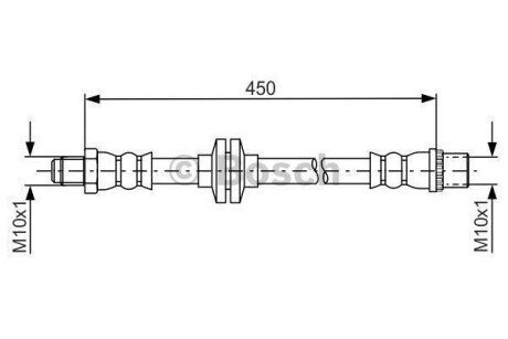 Шланг гальмівний передн. RENAULT Duster 15- BOSCH 1987481683