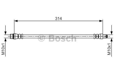 A_Гальмівний шланг RENAULT Logan/Sandero \'\'F \'\'1,6 \'\'10>> BOSCH 1987481718 (фото 1)