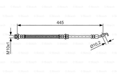 Шланг гальм. передн. MITSUBISHI COLT V -03 BOSCH 1987481723