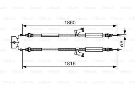 Трос ручного гальма BOSCH 1 987 482 019 (фото 1)