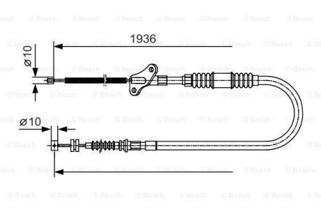 OPEL трос ручного гальма Frontera 92- BOSCH 1987482110