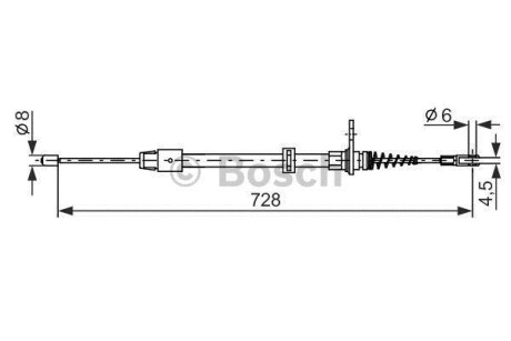 DB трос ручного гальма лів./прав. W204 BOSCH 1987482301