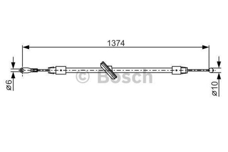 DB трос ручного гальма передн.Sprinter,VW Crafter 06- BOSCH 1987482312