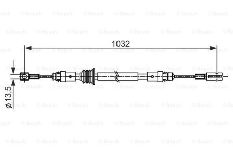 Трос ручного гальма Renault MASTER III фургон (FV, JV) (2010-24) передн. BOSCH 1 987 482 548