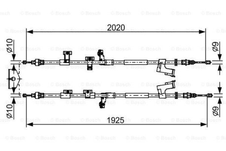 FORD трос ручного гальма задн. KUGA II 16- BOSCH 1987482709