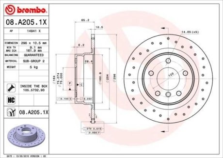 Гальмівний диск BREMBO 08.A205.1X