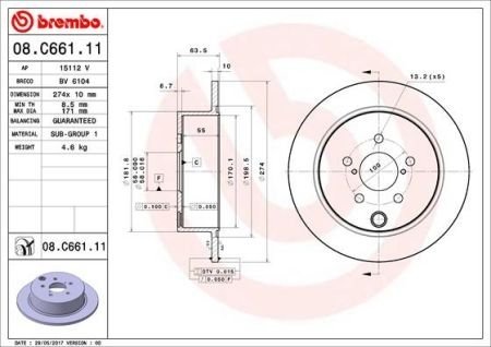 Гальмівний диск BREMBO 08C66111